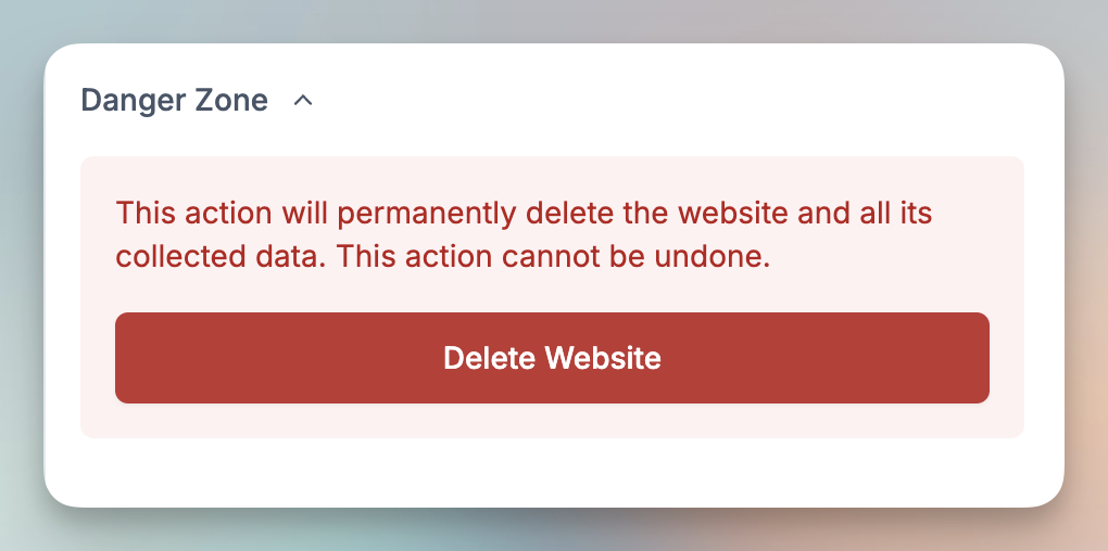 Delete Website